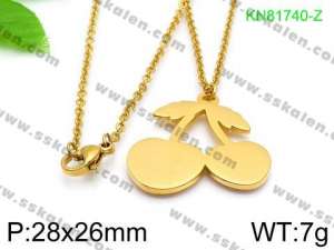 SS Gold-Plating Necklace - KN81740-Z