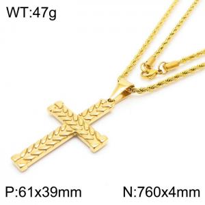 SS Gold-Plating Necklace - KN81865-K