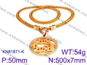 SS Gold-Plating Necklace - KN81871-K