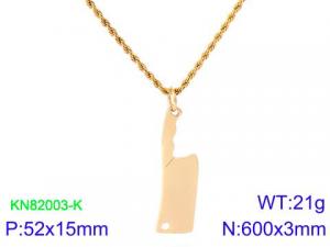 SS Gold-Plating Necklace - KN82003-K