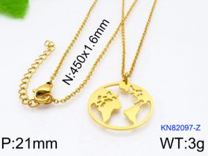SS Gold-Plating Necklace - KN82097-Z