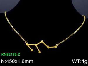 SS Gold-Plating Necklace - KN82139-Z