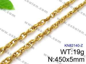 SS Gold-Plating Necklace - KN82140-Z