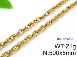 SS Gold-Plating Necklace - KN82141-Z