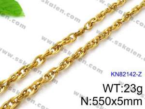 SS Gold-Plating Necklace - KN82142-Z