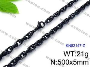 Stainless Steel Black-plating Necklace - KN82147-Z