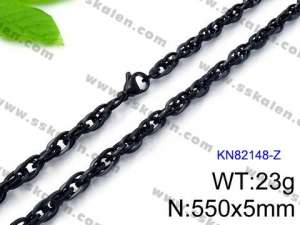 Stainless Steel Black-plating Necklace - KN82148-Z