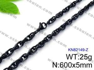 Stainless Steel Black-plating Necklace - KN82149-Z