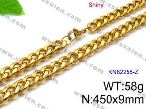 SS Gold-Plating Necklace - KN82258-Z