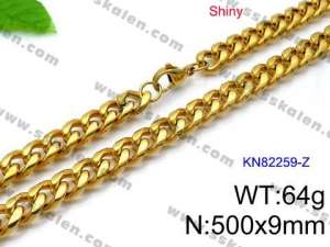 SS Gold-Plating Necklace - KN82259-Z