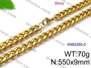 SS Gold-Plating Necklace - KN82260-Z