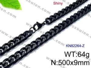 Stainless Steel Black-plating Necklace - KN82264-Z