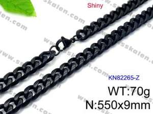 Stainless Steel Black-plating Necklace - KN82265-Z
