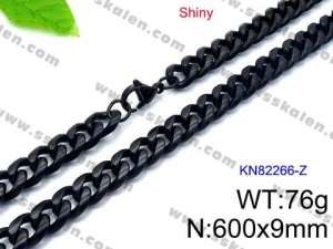 Stainless Steel Black-plating Necklace - KN82266-Z