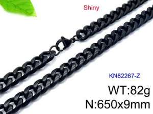 Stainless Steel Black-plating Necklace - KN82267-Z