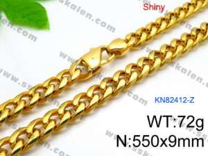 SS Gold-Plating Necklace - KN82412-Z