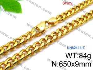 SS Gold-Plating Necklace - KN82414-Z