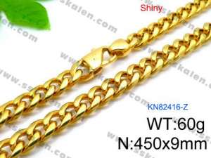 SS Gold-Plating Necklace - KN82416-Z