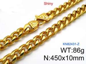 SS Gold-Plating Necklace - KN82431-Z