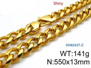 SS Gold-Plating Necklace - KN82437-Z