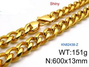 SS Gold-Plating Necklace - KN82438-Z