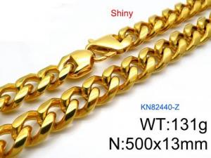 SS Gold-Plating Necklace - KN82440-Z