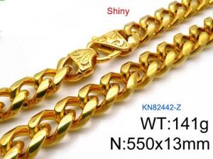 SS Gold-Plating Necklace - KN82442-Z