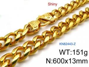 SS Gold-Plating Necklace - KN82443-Z