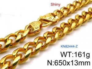 SS Gold-Plating Necklace - KN82444-Z