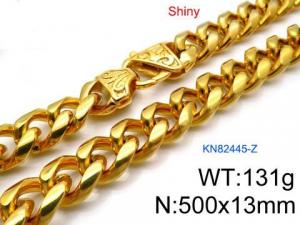 SS Gold-Plating Necklace - KN82445-Z