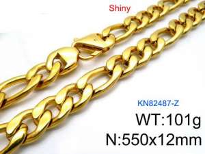 SS Gold-Plating Necklace - KN82487-Z