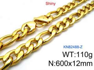 SS Gold-Plating Necklace - KN82488-Z