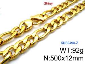 SS Gold-Plating Necklace - KN82490-Z