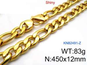 SS Gold-Plating Necklace - KN82491-Z