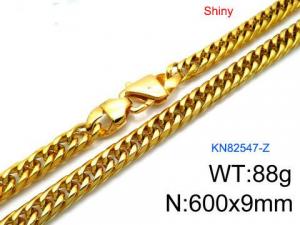 SS Gold-Plating Necklace - KN82547-Z