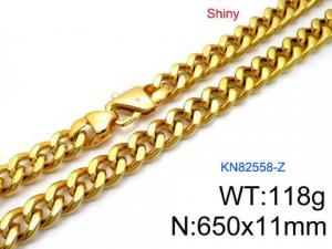 SS Gold-Plating Necklace - KN82558-Z