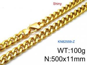 SS Gold-Plating Necklace - KN82559-Z