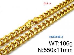 SS Gold-Plating Necklace - KN82566-Z