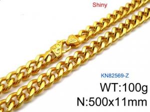 SS Gold-Plating Necklace - KN82569-Z