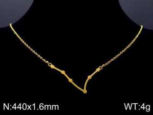 SS Gold-Plating Necklace - KN82598-Z