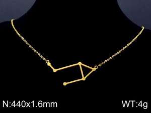 SS Gold-Plating Necklace - KN82608-Z