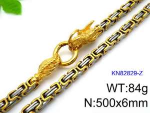 SS Gold-Plating Necklace - KN82829-Z