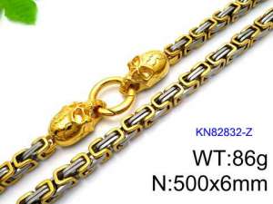 SS Gold-Plating Necklace - KN82832-Z