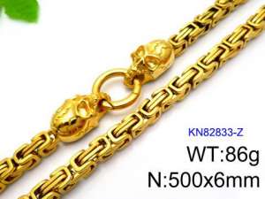 SS Gold-Plating Necklace - KN82833-Z