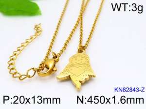 SS Gold-Plating Necklace - KN82843-Z