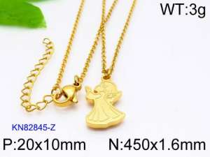 SS Gold-Plating Necklace - KN82845-Z