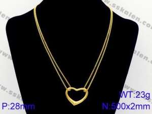 SS Gold-Plating Necklace - KN83350-Z