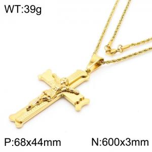 SS Gold-Plating Necklace - KN83823-K