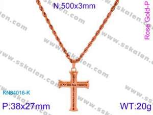 SS Rose Gold-Plating Necklace - KN84016-K
