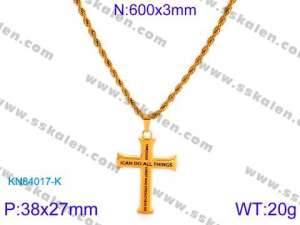 SS Gold-Plating Necklace - KN84017-K